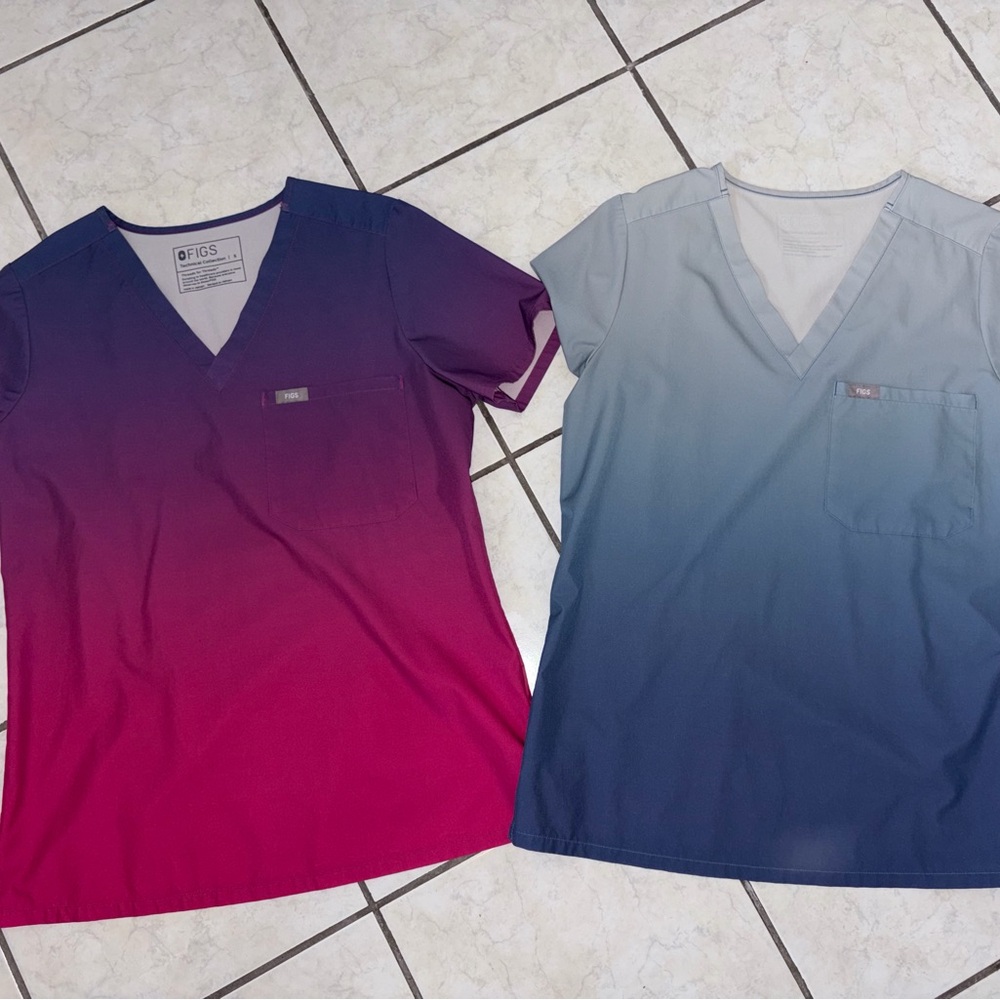 Bundle 2 Figs limited edition ombré tops size S